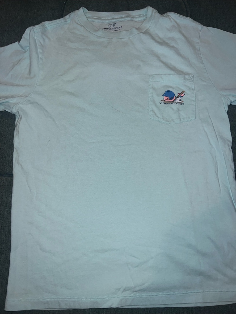 Vineyard Vines Boy’s Light Blue Pocket Tee with Whale Logo